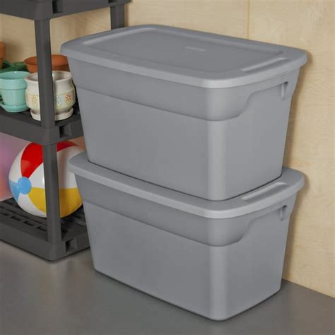 sterilite 30 gal./114 l tote box steel case of 6|sterilite 30 gallon tote lid.